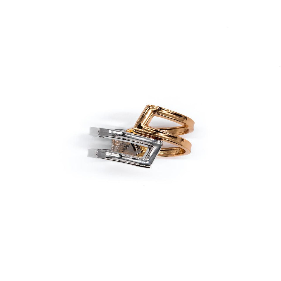 Two-Tone Gold & Silver Hinge Bracelet